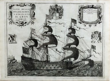 Coronelli Engraving of the English Royal Navy Vessel