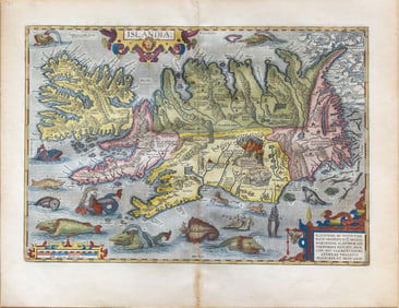 Abraham Ortelius Fantastical Map of Iceland