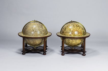 Senex and Martin, Pair of 12' Terrestrial and Celestial Globes