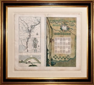 Seutter Map of the Founding of Savannah Georgia