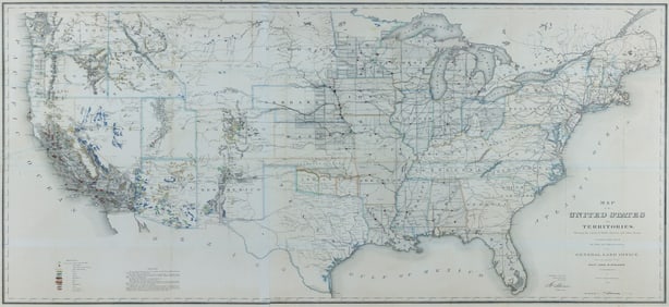 GLO Map of the United States 1866