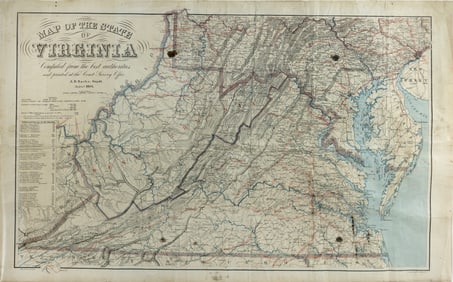 Nicholson Map of the State of Virginia 1864