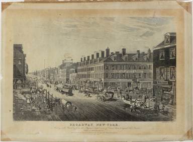 Horner & Hill Engraving of Broadway New York