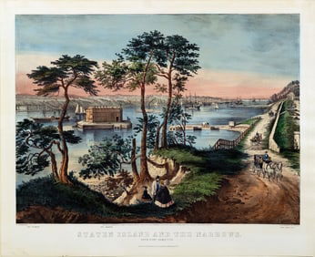 Currier & Ives View of Staten Island and the Narrows