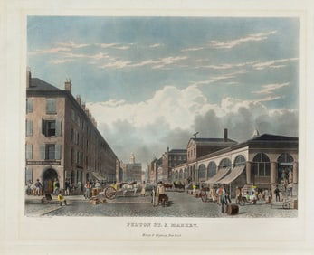 Bennett Aquatint View of Fulton Street