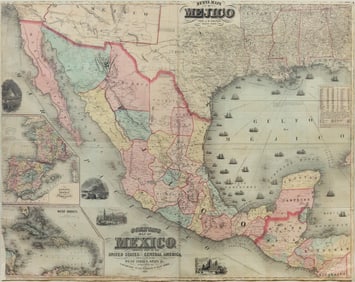 J. H. Colton Map of Mexico 1862