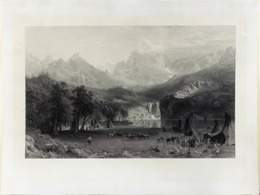 Bierstadt Steel Engraving of Rocky Mountains