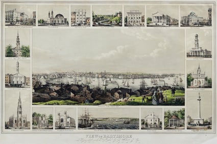 Edward Weber Rare lithograph of Baltimore