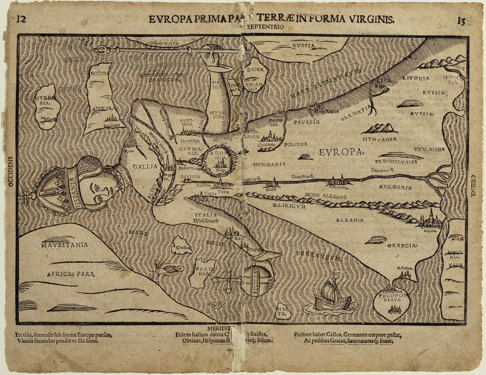 Heinrich Bunting Map of Europe as a Virgin (1 of 1)