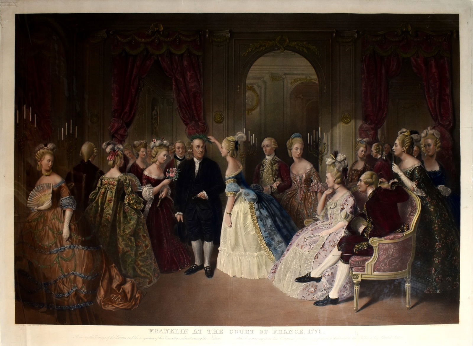 Baron Jolly's Engraving of Benjamin Franklin at the Court of France, 1778 (1 of 1)