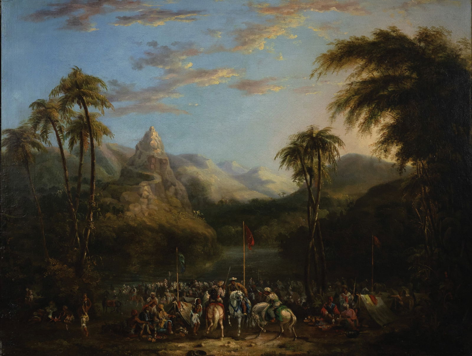 James Atkinson Oil of A meeting of Rajahs in the Punjab hills (1 of 3)