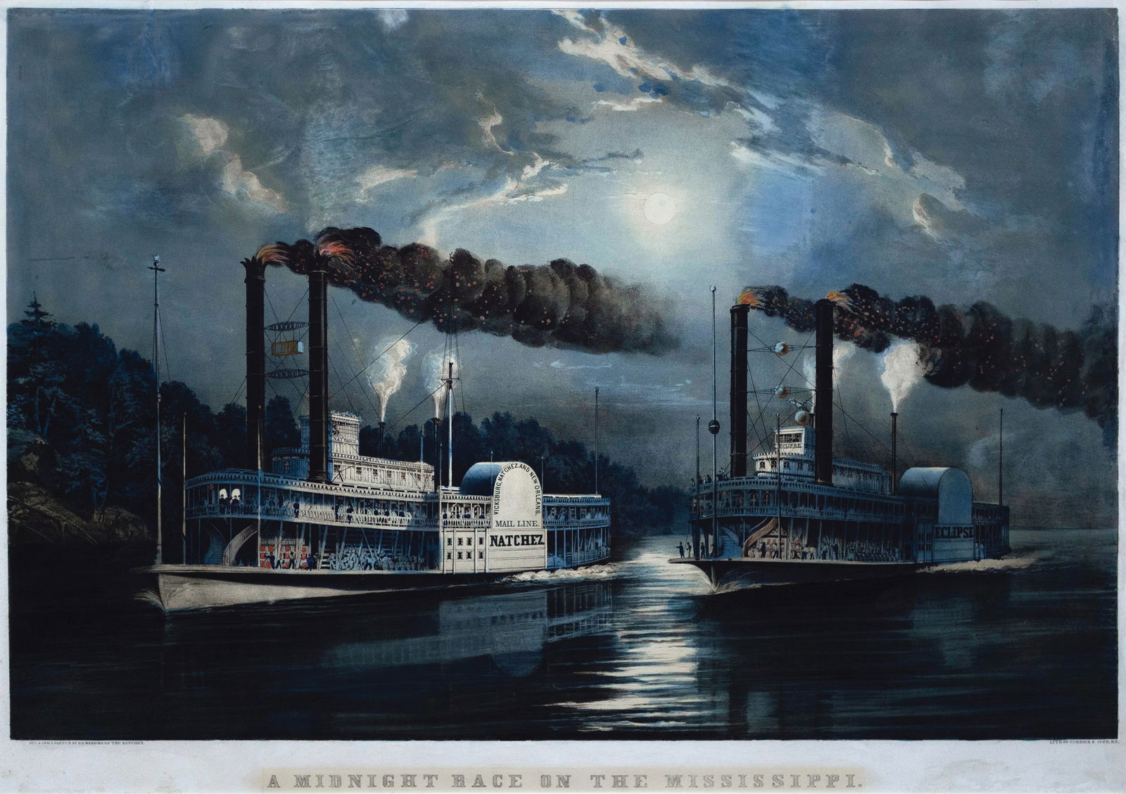 Currier & Ives, Midnight Race on the Mississippi (1 of 2)