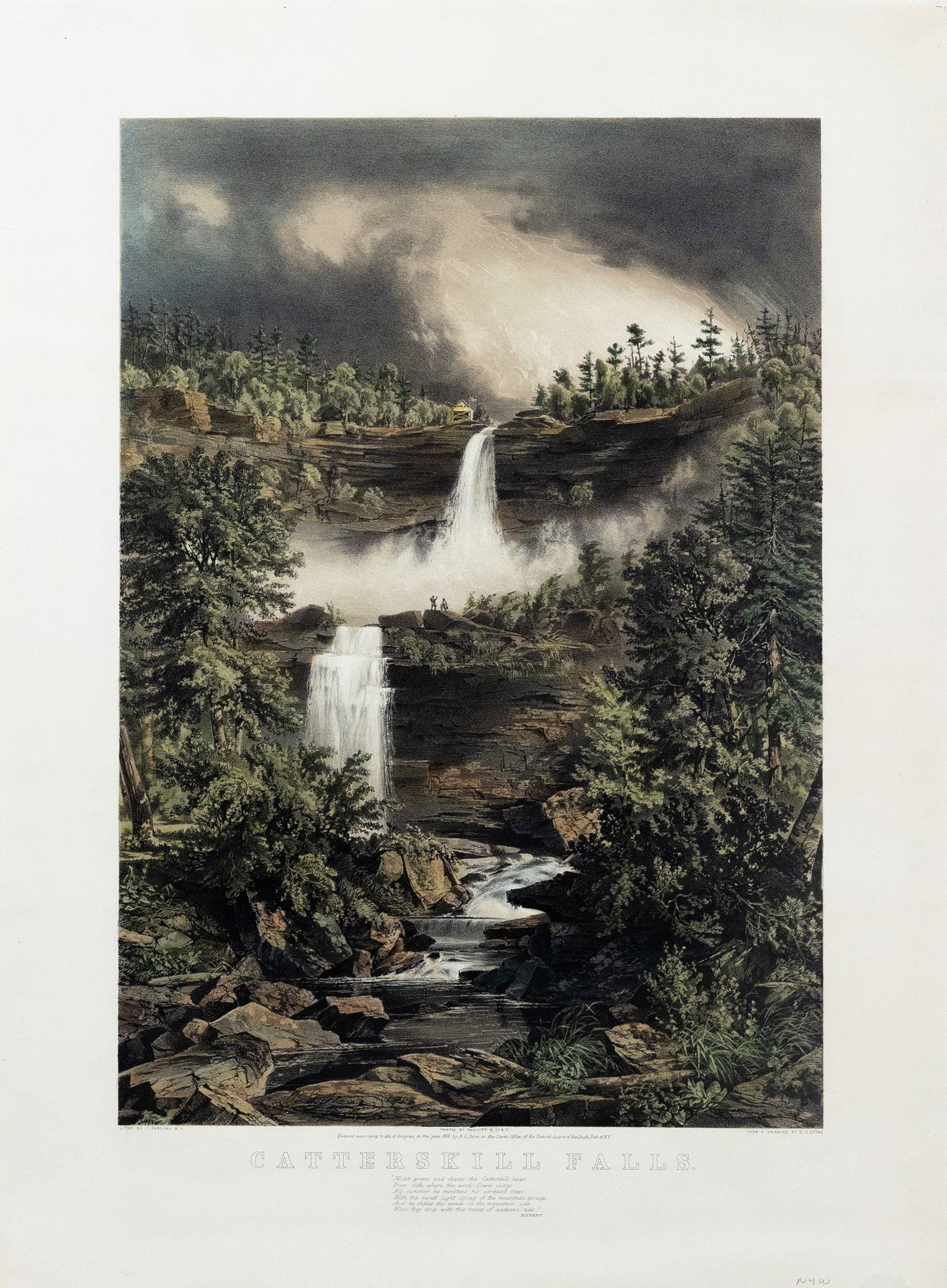 Catterskill Falls Lithograph by Benjamin Bellows Grant Stone (1 of 1)