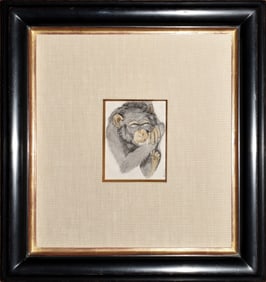 Samuel Howitt Signed Watercolor, Monkey