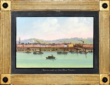 Nicolino V. Calyo Watercolor of Cincinnati on the Ohio River