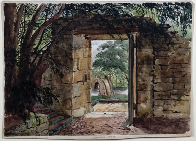 19th Century British Watercolor, Haddon Hall, England