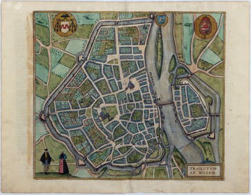 Braun & Hogenberg Engraving from Civitas Orbis Terrarum, [Maastrict, Netherlands] Traiectum ad Mosam