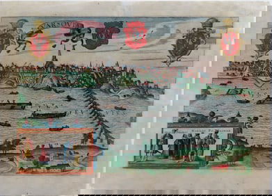 Braun & Hogenberg Engraving from Civitas Orbis Terrarum, [Warsaw, Poland] Varsovia