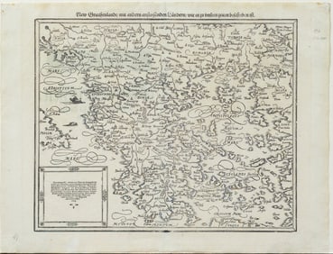 Sebastian Munster Woodcut, New Griechenlandt [Greece]