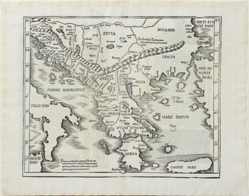 Laurent Fries, ["Modern" Map of Greece and the Balkans]