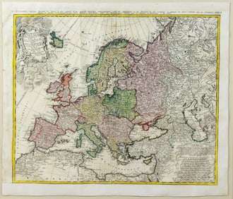 Homann Heirs / Johann Haas Map of Europe, Europa Secundum