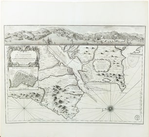 Jacques-Nicolas Bellin Engraved Plan of Lisbon, Portugal