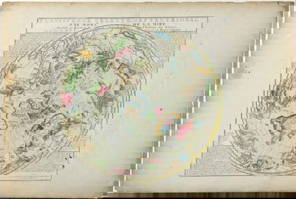 Nicholas De Fer Celestial Engraving, Planisphere Celeste Septentrional & Planisphere Celeste