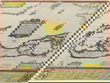 John Speed Engraved Map of Bermuda