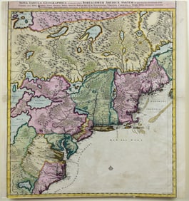 Nicholas Visscher Engraved Map, Nova Tabula Geographica complectens Borealiorem Americae Partem