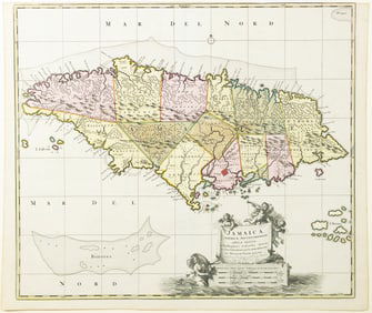 Nicholas Visscher Engraved Map, Jamaica Americae Septentrionalis