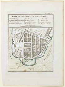 Jacques Nicolas Bellin, Ville de Manathe ou Nouvelle-Yorc - The Earliest Obtainable Plan of New York