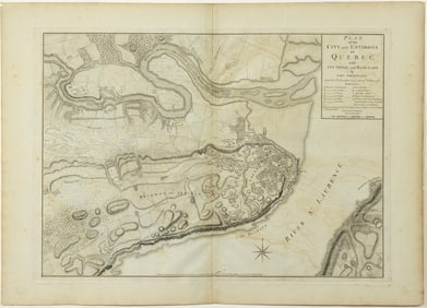 William Faden Engraved Map, Plan of the City and Environs of Quebec