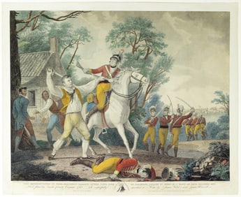 John James Barralett Engraving, This Representation of Peter Franciscos Gallant Action with Nine of