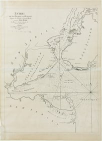 Georges-Louis Le Rouge Engraved Map, Entree de la Rivière D'Hudson