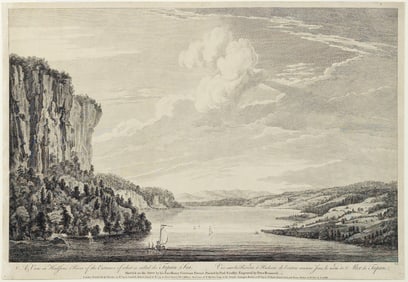 Thomas Pownall Engraving, A View in Hudson's River of the Entrance of what is called the Topan Sea