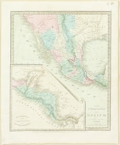 David H. Burr Engraved Map, The United States of Mexico