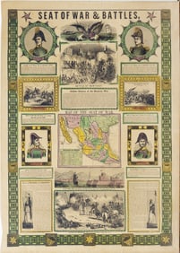 Seat of War & Battles Lithograph 1847