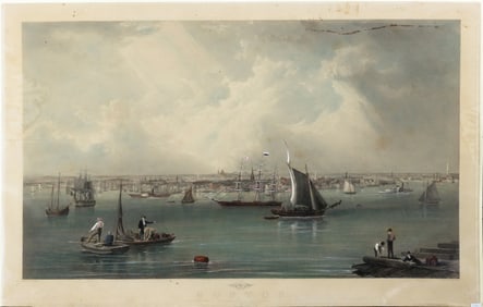 John William Hill Engraving of Boston