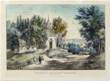 Frances F. Palmer Lithograph, "Sleep Hollow" Church, Near Tarrytown, N.Y.
