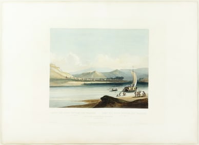 Karl Bodmer Aquatint, Camp of the Gros Ventres of the Prairies, Tab 38