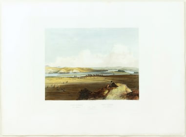 Karl Bodmer Aquatint, Fort Pierre, Tab 10