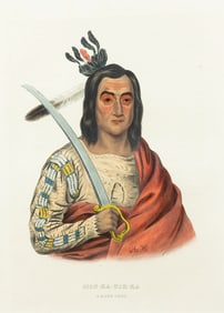 McKenney & Hall Lithograph, Mon-Ka-Ush-Ka, A Sioux Chief