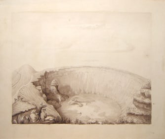Lieutenant John B. Dale Original Watercolor, The Calde [The Summit of Mauna Loa, Hawaii]