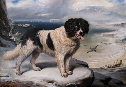 Francois Le Paulle Oil on Canvas, Chien de Terre