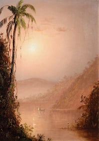Norton Bush Oil on Canvas, A Tropical Scene