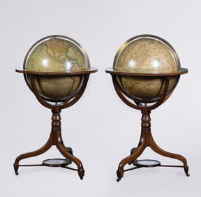 John & William Cary's New and Improved Terrestrial [1815, 1883] & Celestial Globes [1799]