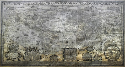 Stefano Scolari's Very Rare Wall Map of the World after Arnoldi