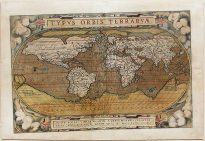Abraham Ortelius World Map, 1588 Spanish Editiion