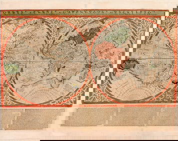 Gerard Mercator and Rumold Mercator's Iconic Double-Hemisphere World Map