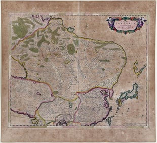 Frederick De Wit Engraved Map of China and Russia, 1670